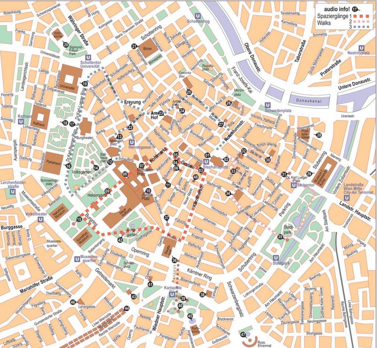 Vienna, Austria centro mappa