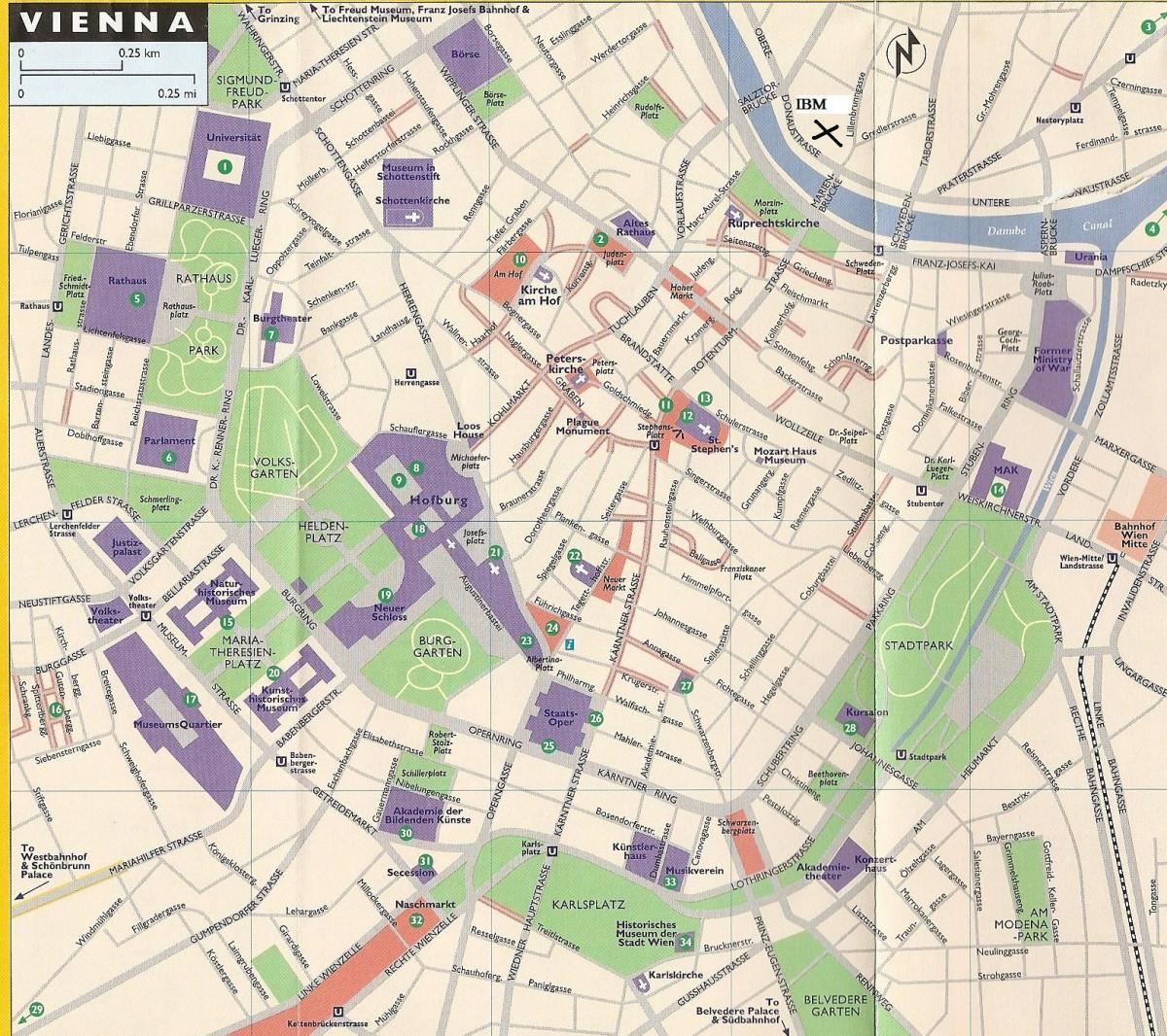 Mappa di magazzini a Vienna 