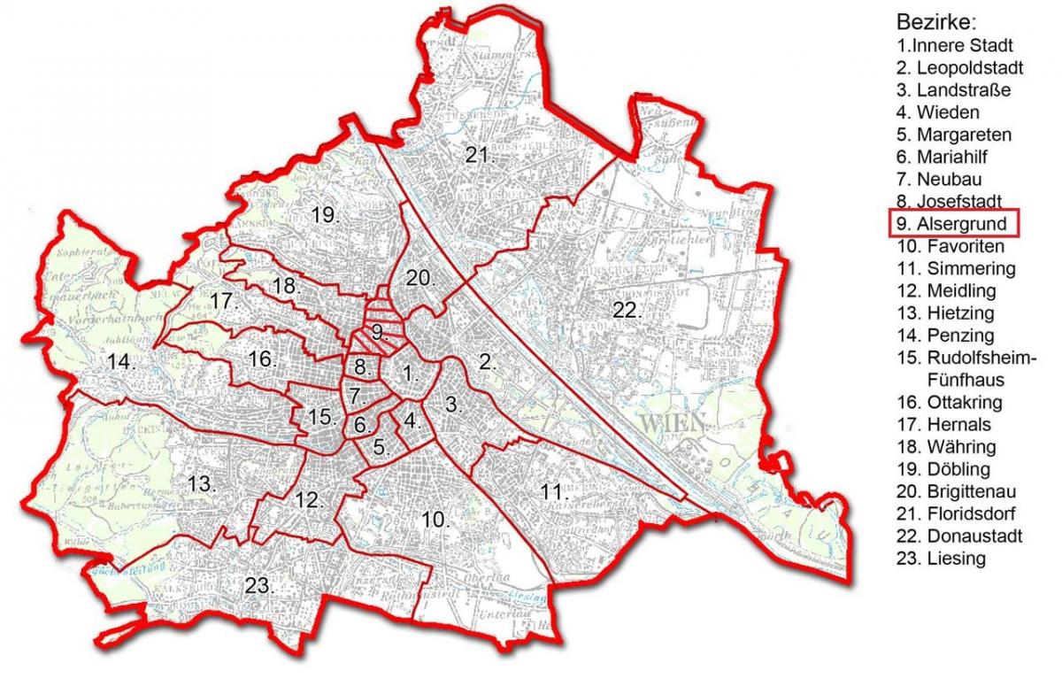 Bezirk Wien mappa