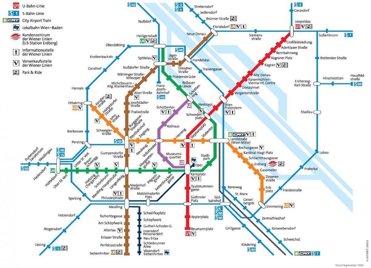 Vienna Austria mappa della metropolitana