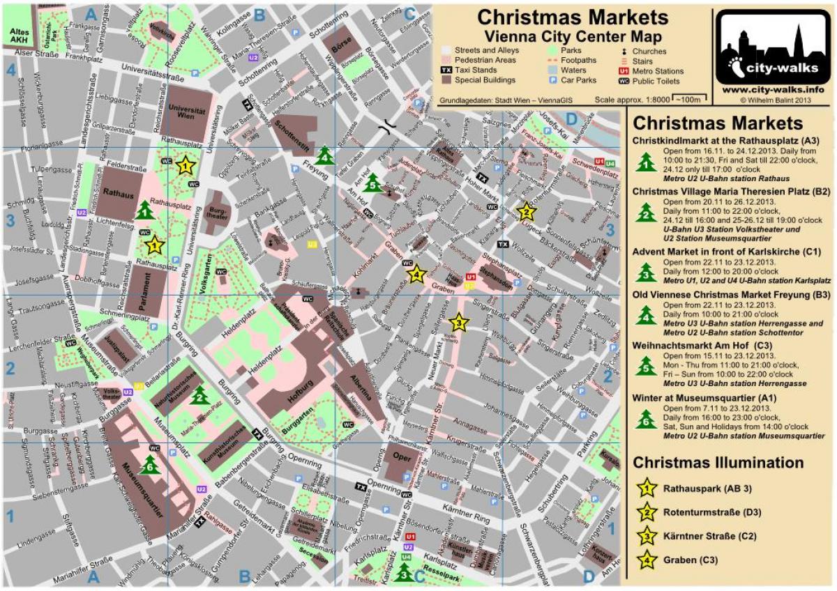 Mappa di Vienna mercatino di natale