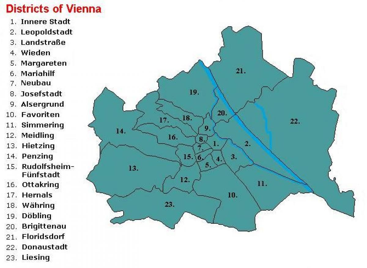 Wien distretti mappa