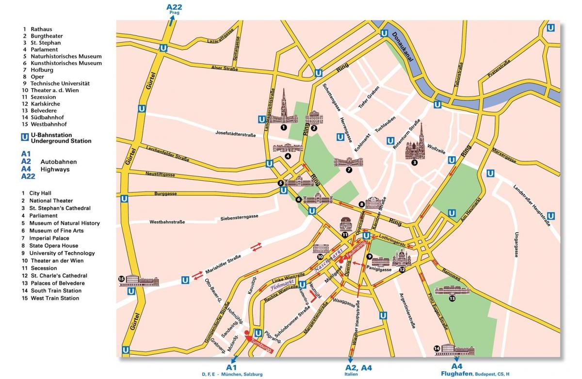 Mappa di Vienna ring road 