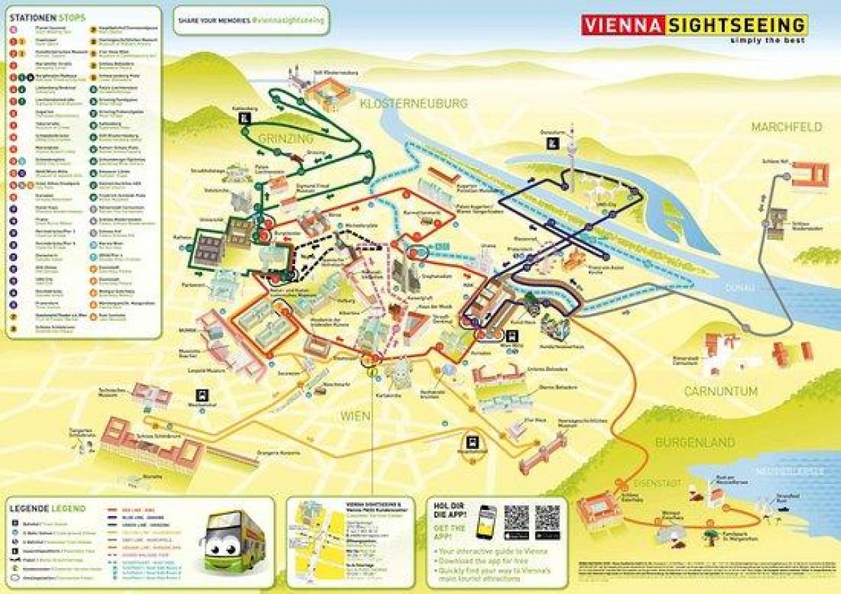 Mappa di Vienna sightseeing bus