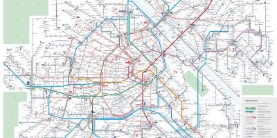 Mappa di Vienna del sistema di trasporto pubblico