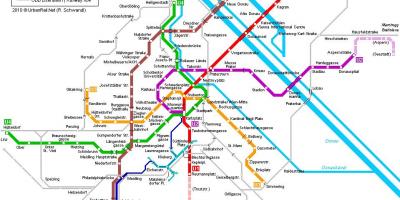 Vienna mappa della metropolitana hauptbahnhof