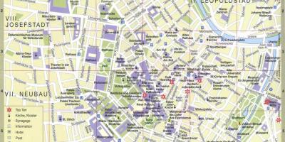 La città di Vienna mappa turistica
