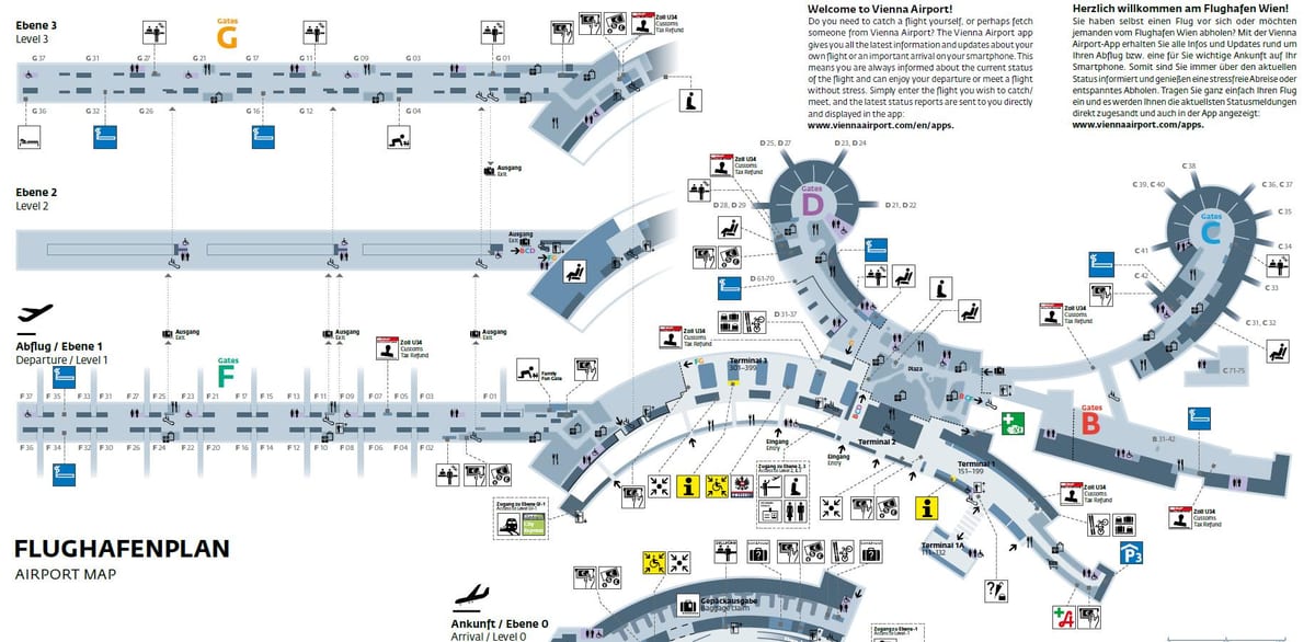 Vienna, Austria aeroporto mappa