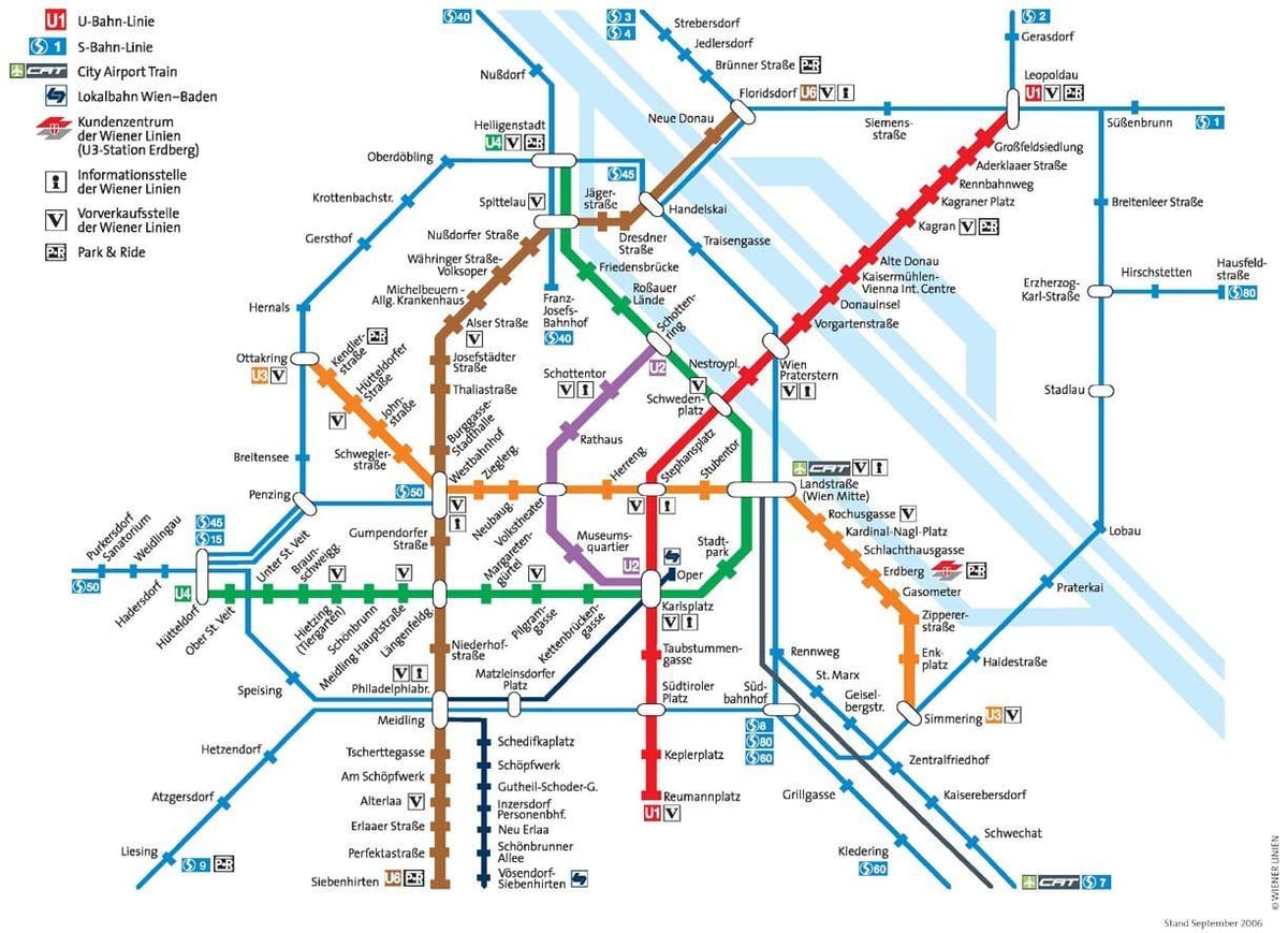 Vienna mappa della metropolitana full size