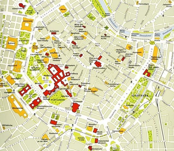 Vienna centro storico mappa