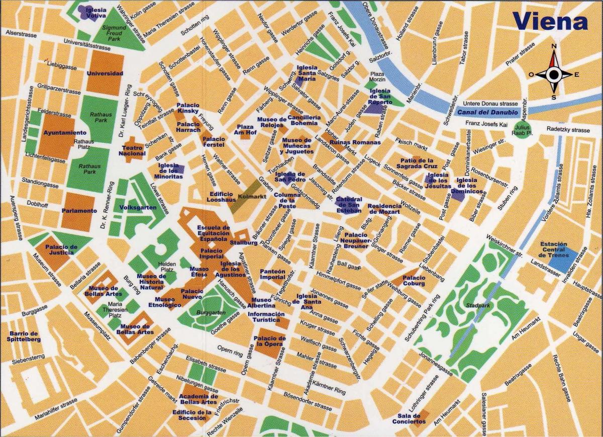 Mappa di strada centro di Vienna