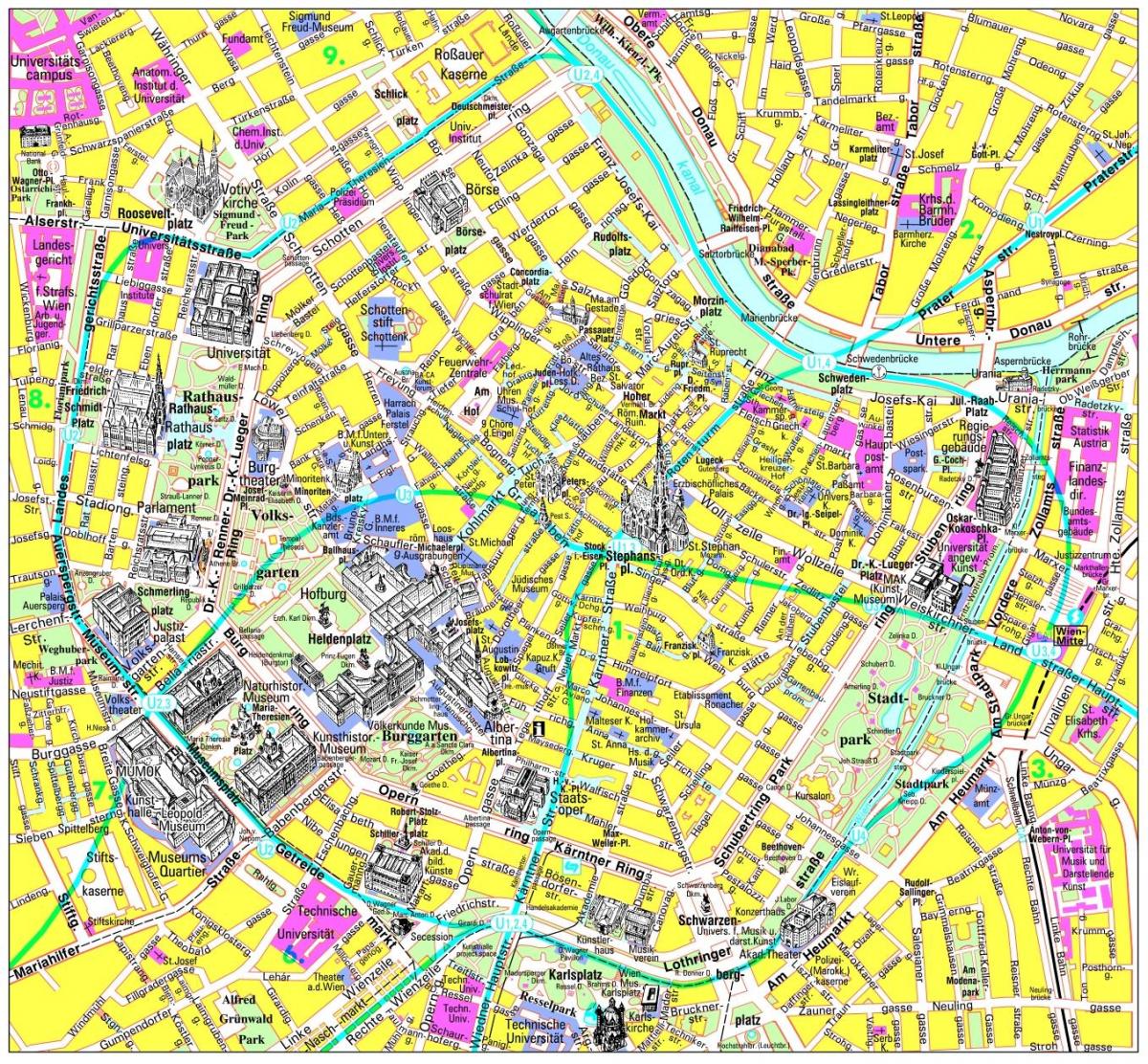 Vienna per visitare luoghi sulla mappa