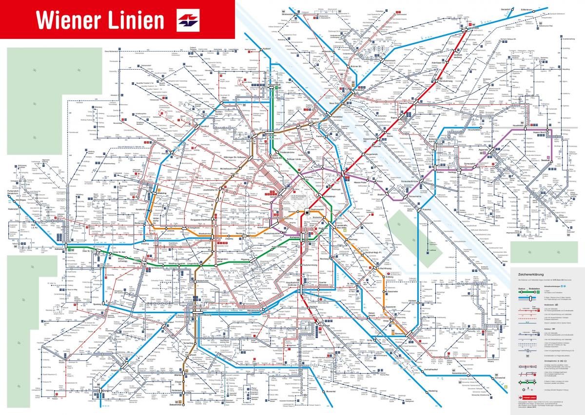 mappa di Vienna del sistema di trasporto pubblico
