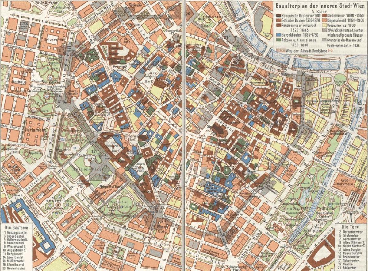 Centro storico di Vienna la mappa