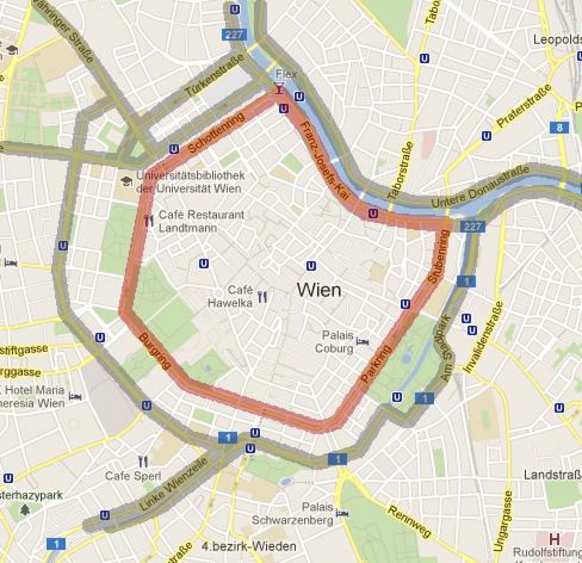 7 ° distretto di Vienna la mappa