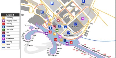 Mappa di Vienna aeroporto di destinazione