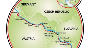 Passau a Vienna in bici mappa