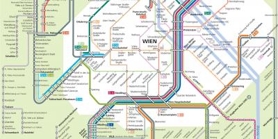 La città di Vienna trasporto mappa